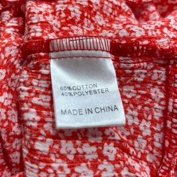 Princess Polly Poppy Red & White Floral Moore Mini Wrap Playsuit | US Size 2 - Picture 6 of 6